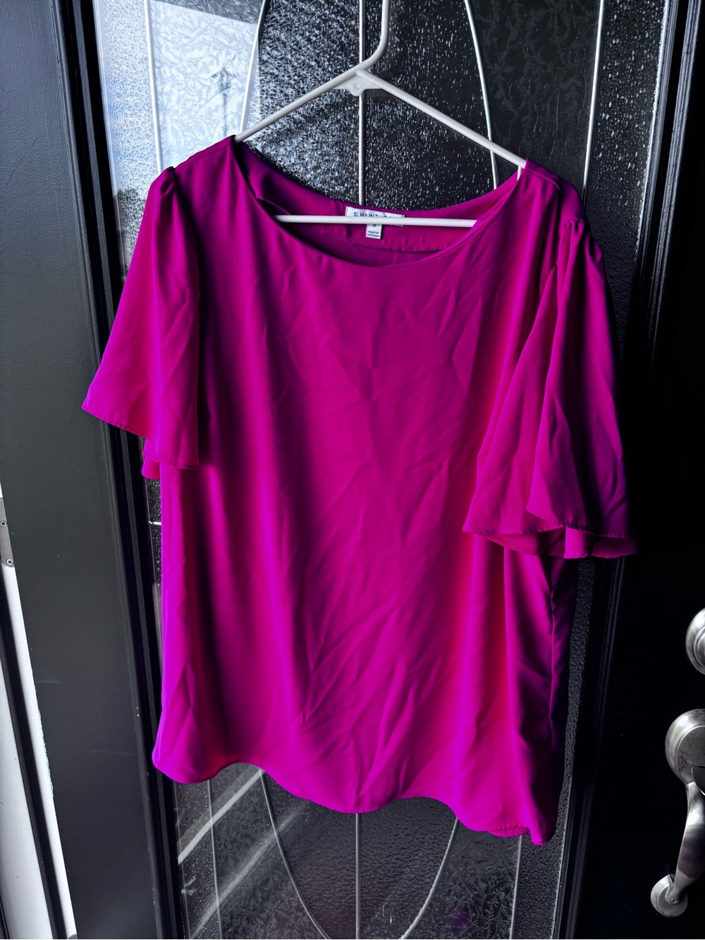 41 Hawthorn Fuchsia Flutter Sleeve Blouse